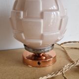 Table lamp in Cubic cubic pink opaline very graphic