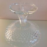 Chiseled glass footed cup / vintage 60s-70s