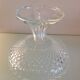 Chiseled glass footed cup / vintage 60s-70s