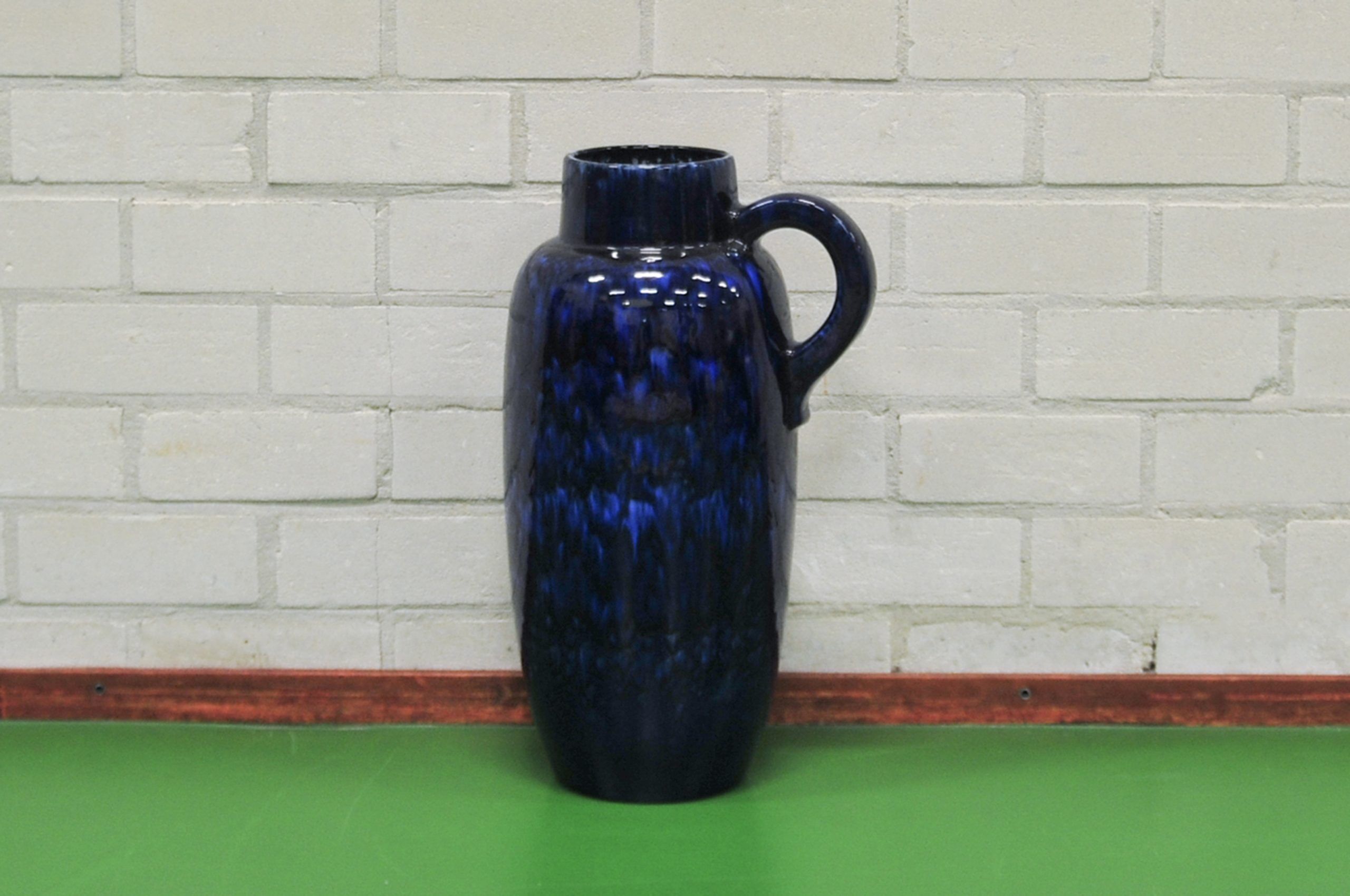 Vintage blue floor vase