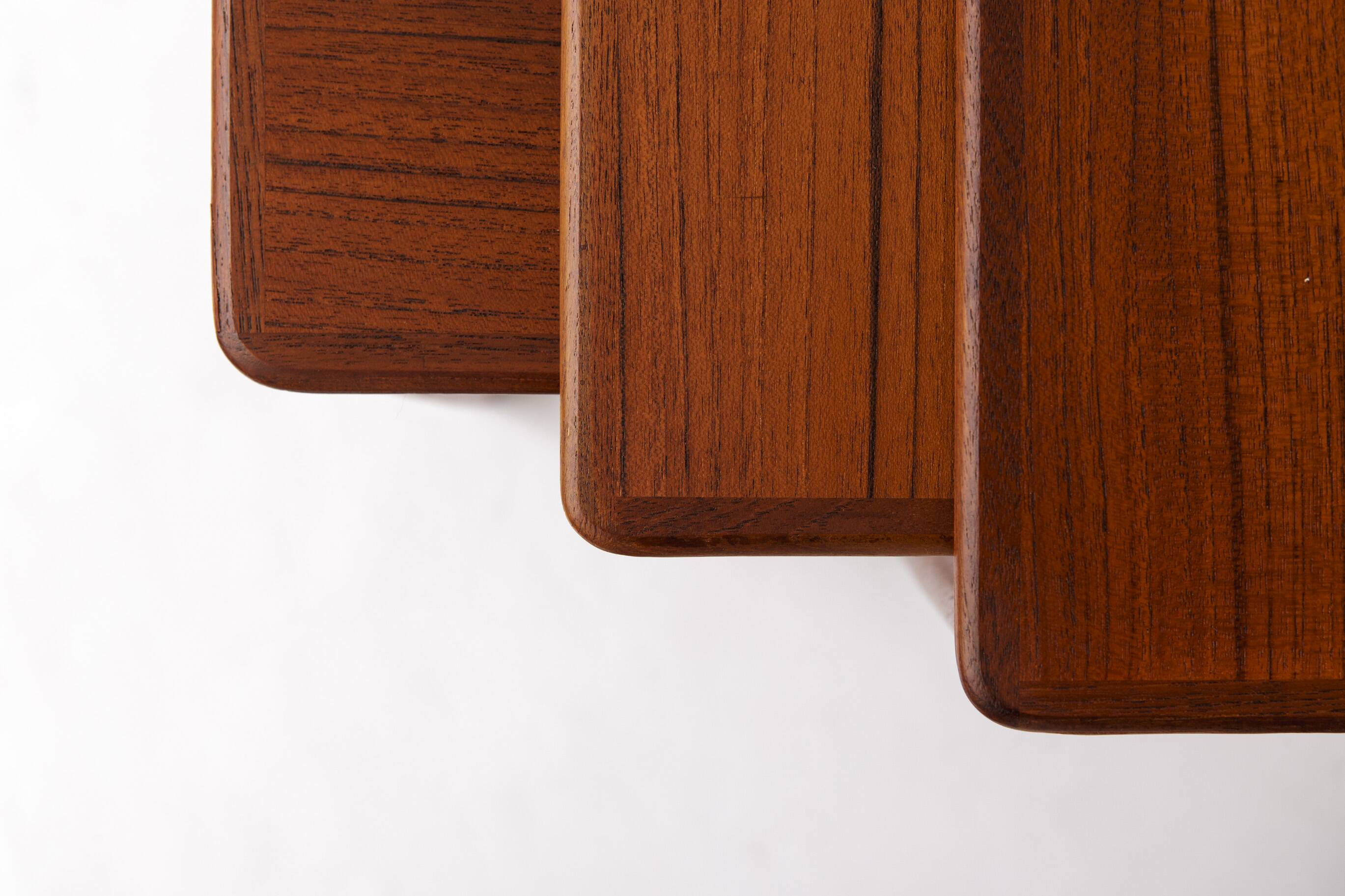 Set of 3 Teak Nesting Tables – 1970s Danish, Mid-Century Modern Design