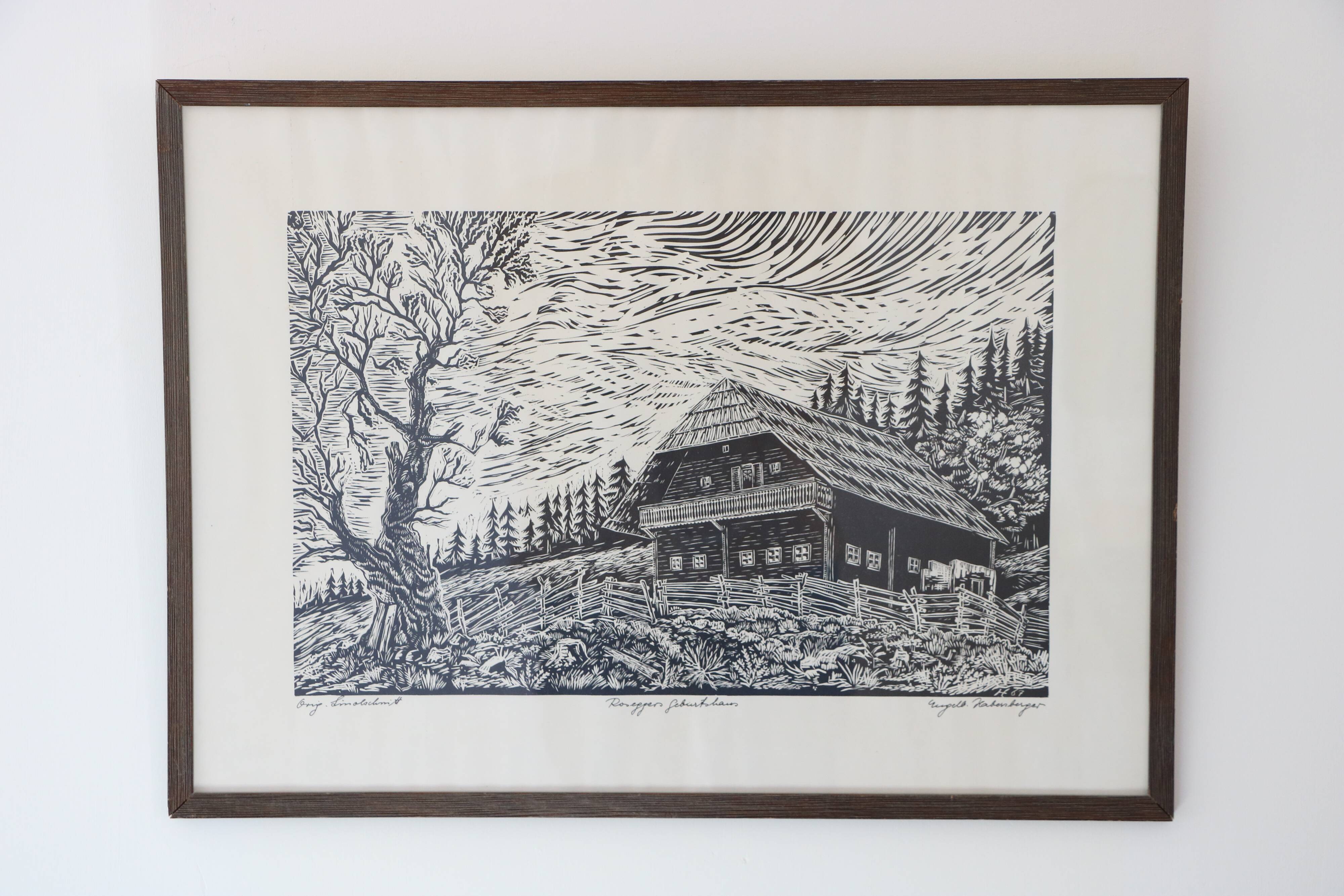 Woodcut by Engelbert Habersberger (1929-2006)