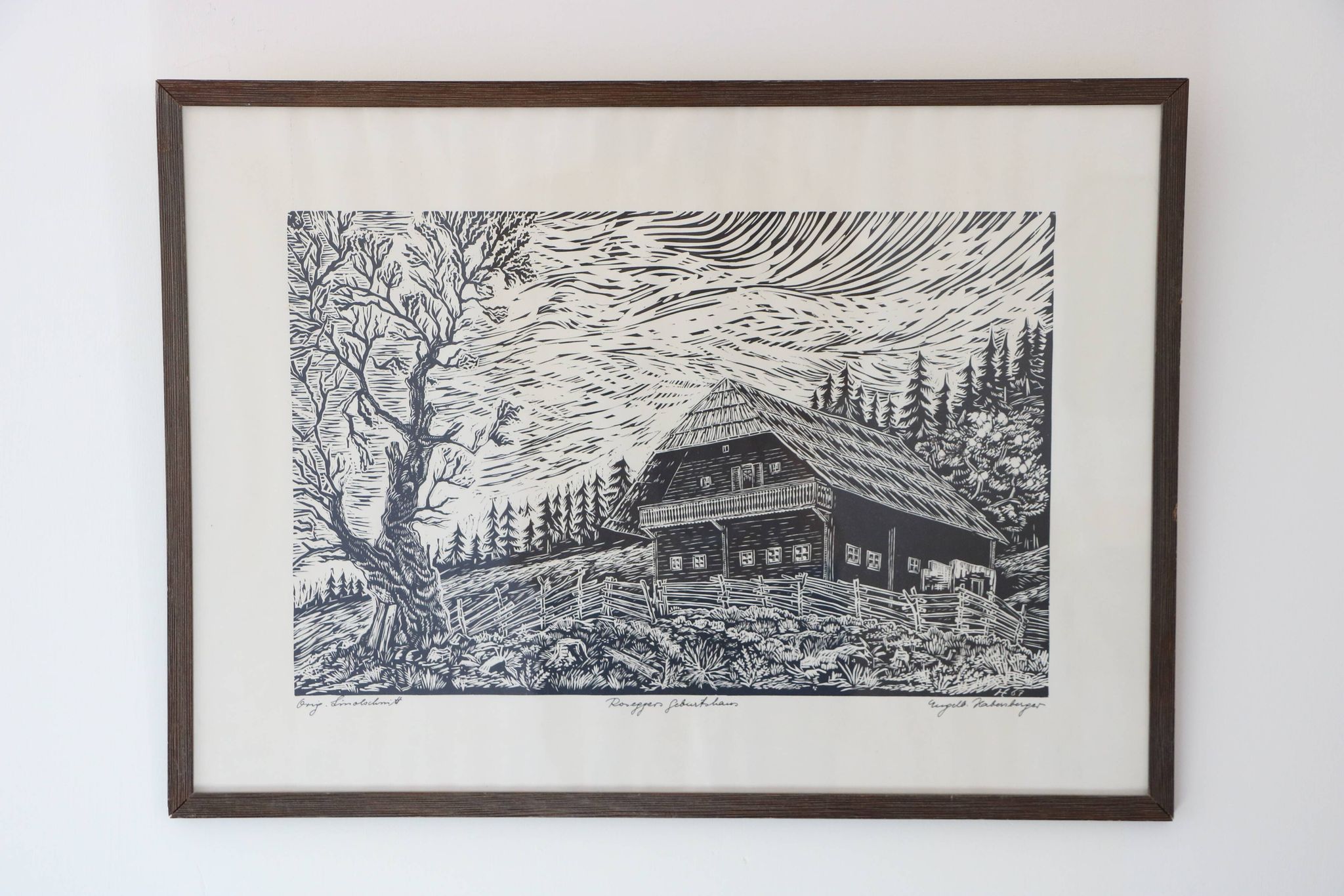 Wood engraving by Engelbert Habersberger (1929-2006)
