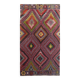 Geometric Pattern Burgundy  Turkish Vintage Kilim Rug, 188x338 Cm