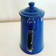 Vintage blue and black enamel coffee pot