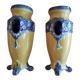 Paire de vases en barbotine