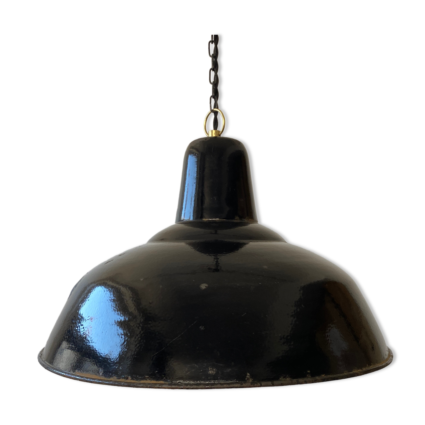 Old industrial suspension enamelled 40 cm