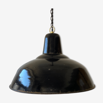 Ancienne suspension industrielle emaillee 40 cm