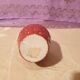 Service à liqueur fraise ancien carafon 6 petites tasses porcelaine biscuit barbotine