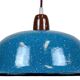 Industrial Factory Blue Enamel Ceiling Lamp, 1960s