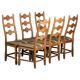 Brutalist Oak Dining Chairs by Henning Kjærnulf, 1960s, Set of 6