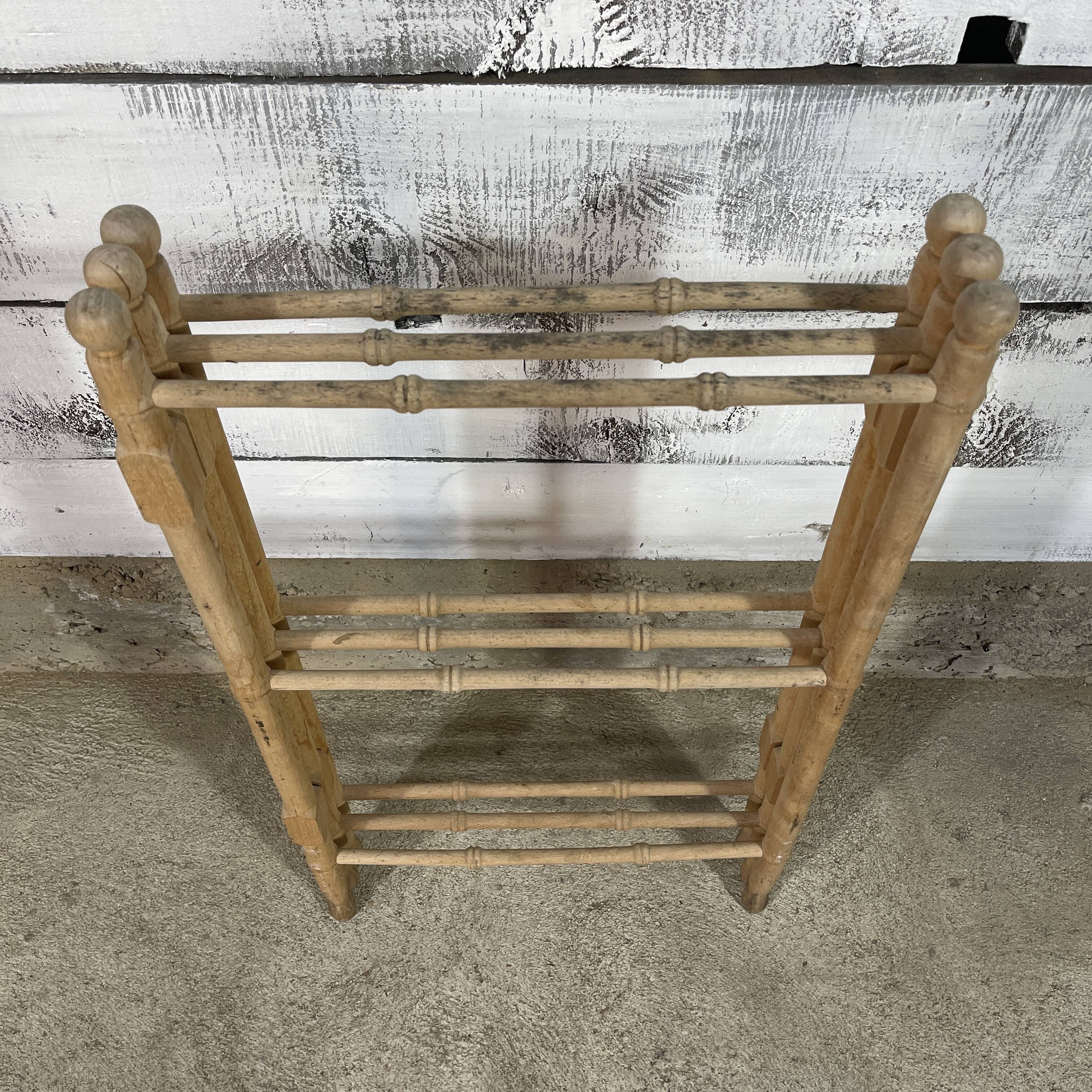 Old wooden towel rack