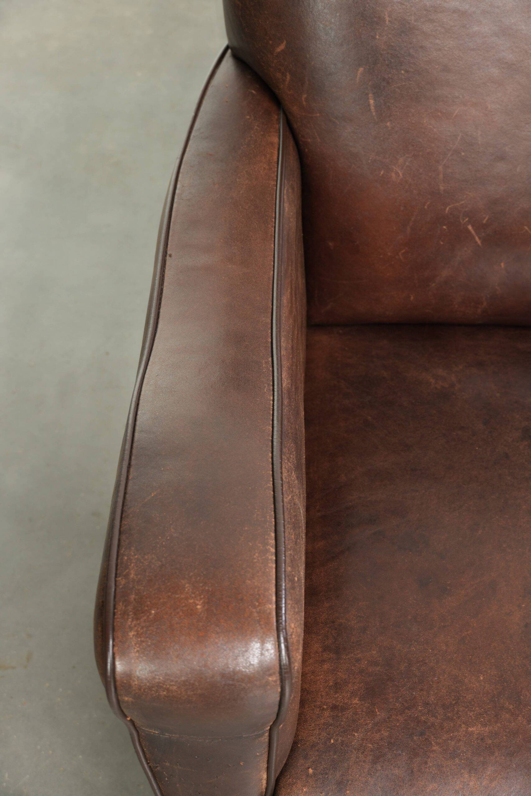 Sturdy set of vintage sheepskin armchairs with a nice English design