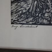 Wood engraving by Engelbert Habersberger (1929-2006)
