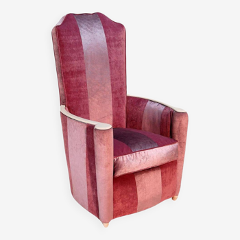 Art deco armchair with high back