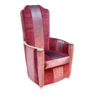 Art deco armchair with high back