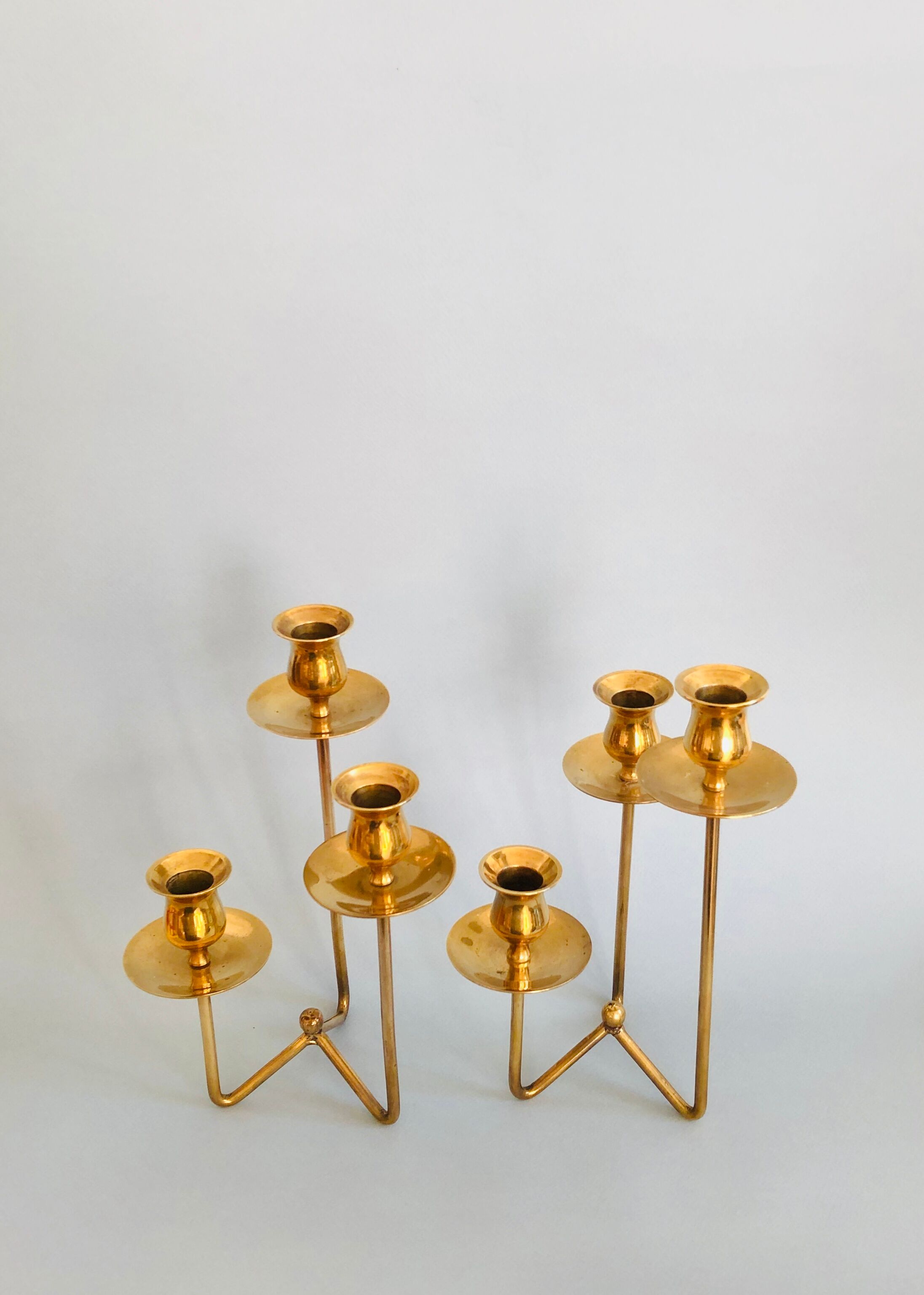 Pair of Danish brass candlesticks
