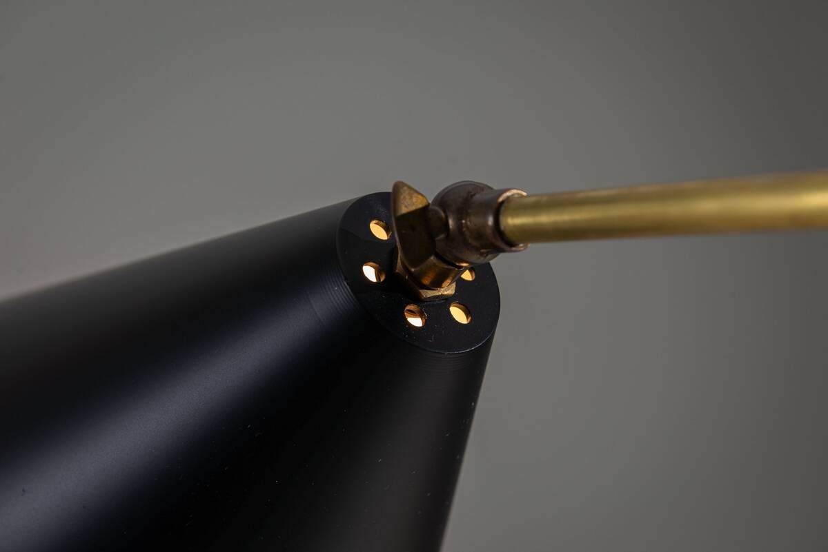 Lampe sur pied Nigel Walters en noir et teck, Hagoort, Pays-Bas, 1958