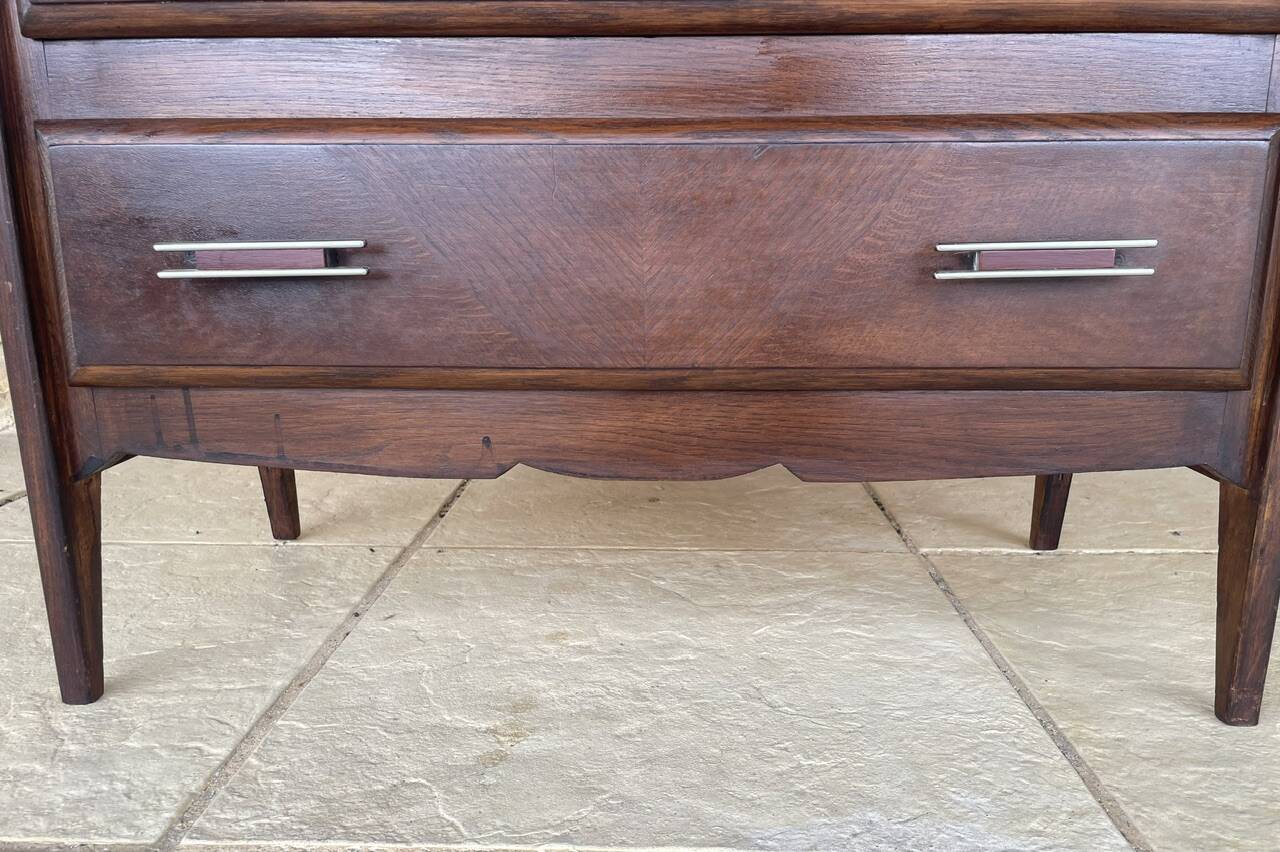 Commode de style Art Deco en noyer, circa 1950