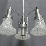 Vintage hanging lamp with 3 cloudy glass shades