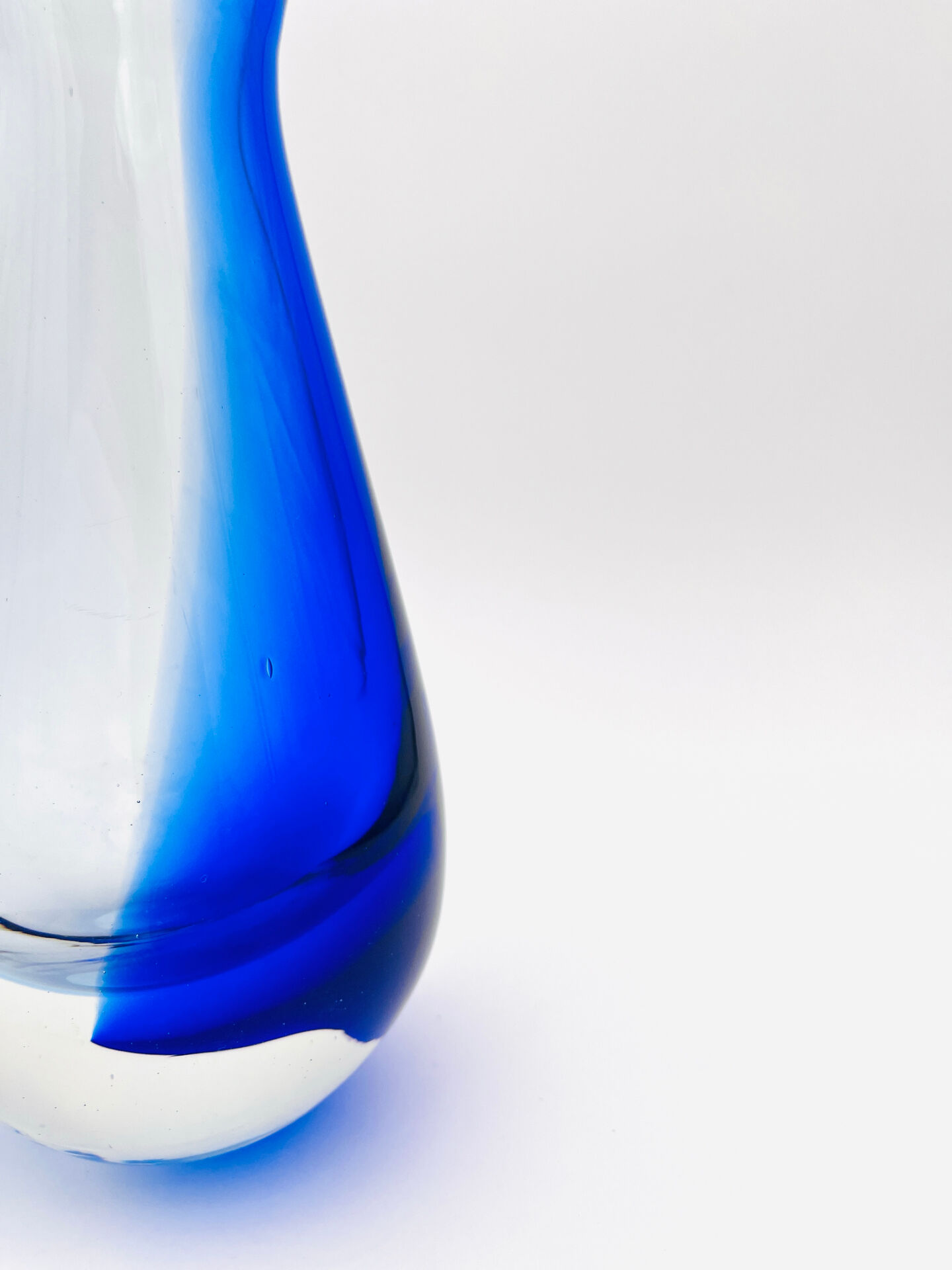Murano Sommerso Two-Coloured Cobalt Blue Vase Sculpture