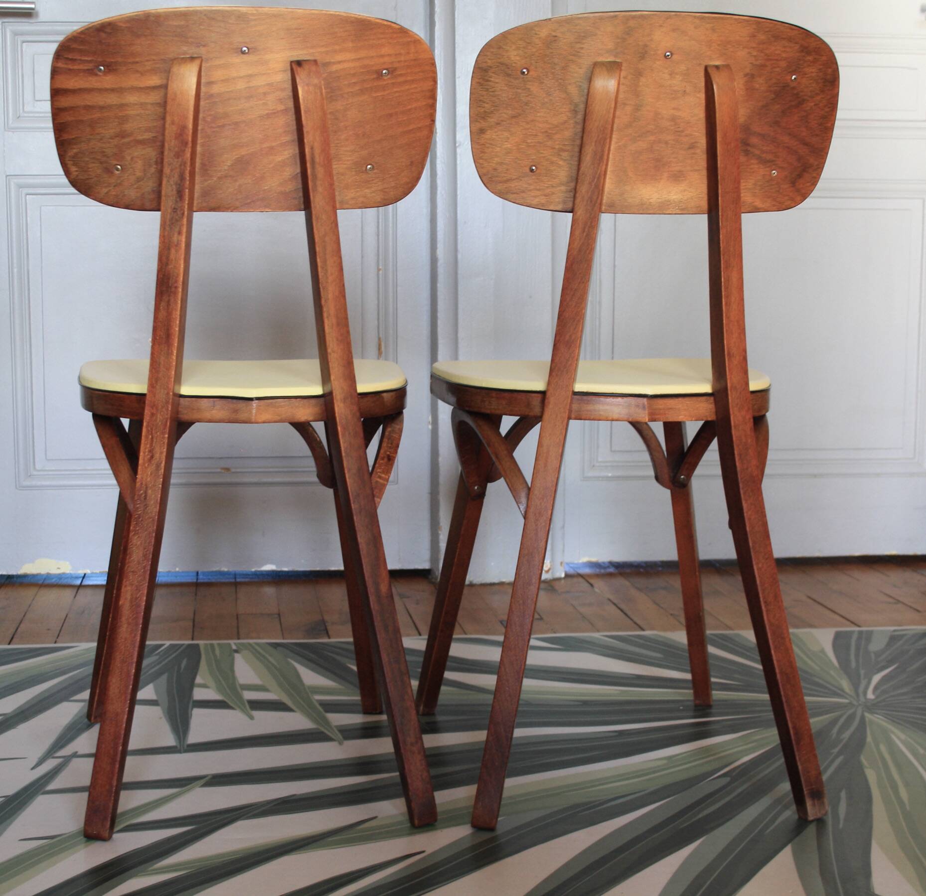 Baumann yellow heart chairs
