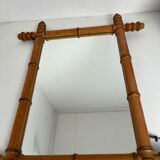 Turned wooden mirror bamboo style 1900s