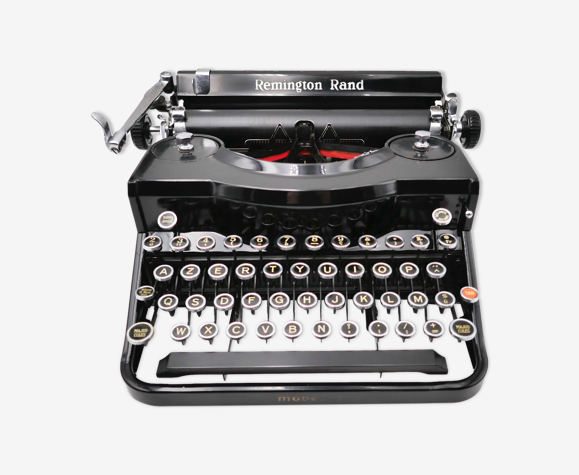 Machine à écrire Remington Noiseless 1 noire 1924 révisée ruban neuf rare