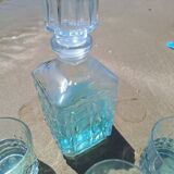 Vintage whiskey decanter and glasses