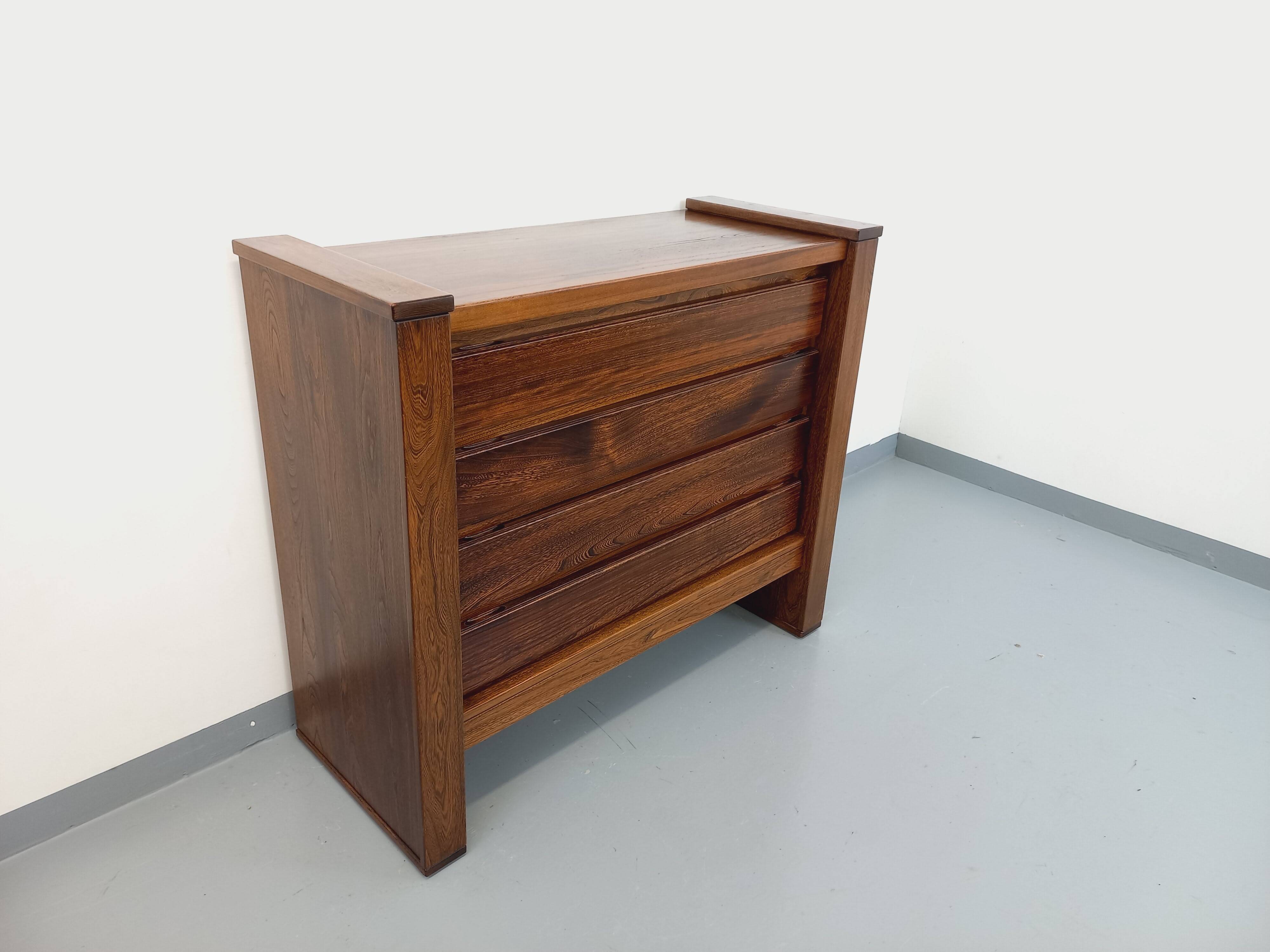 Vintage Maison Regain chest of drawers in solid elm from the 80s