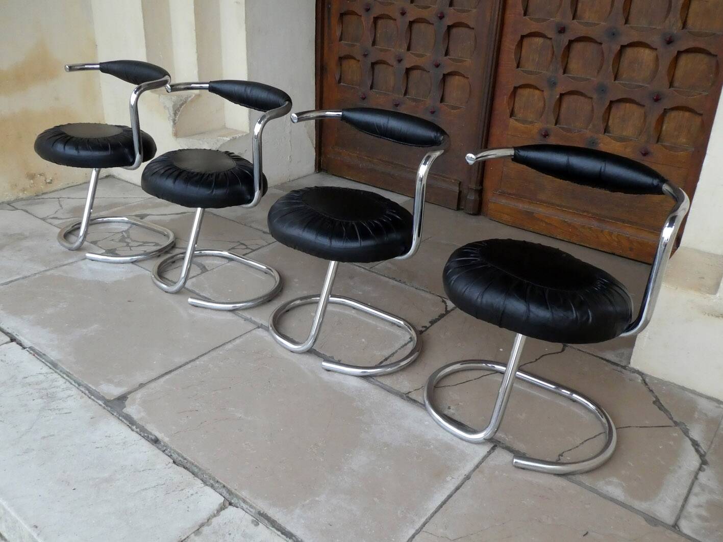 Série de 4 chaises Cobra de Giotto Stoppino, 1970