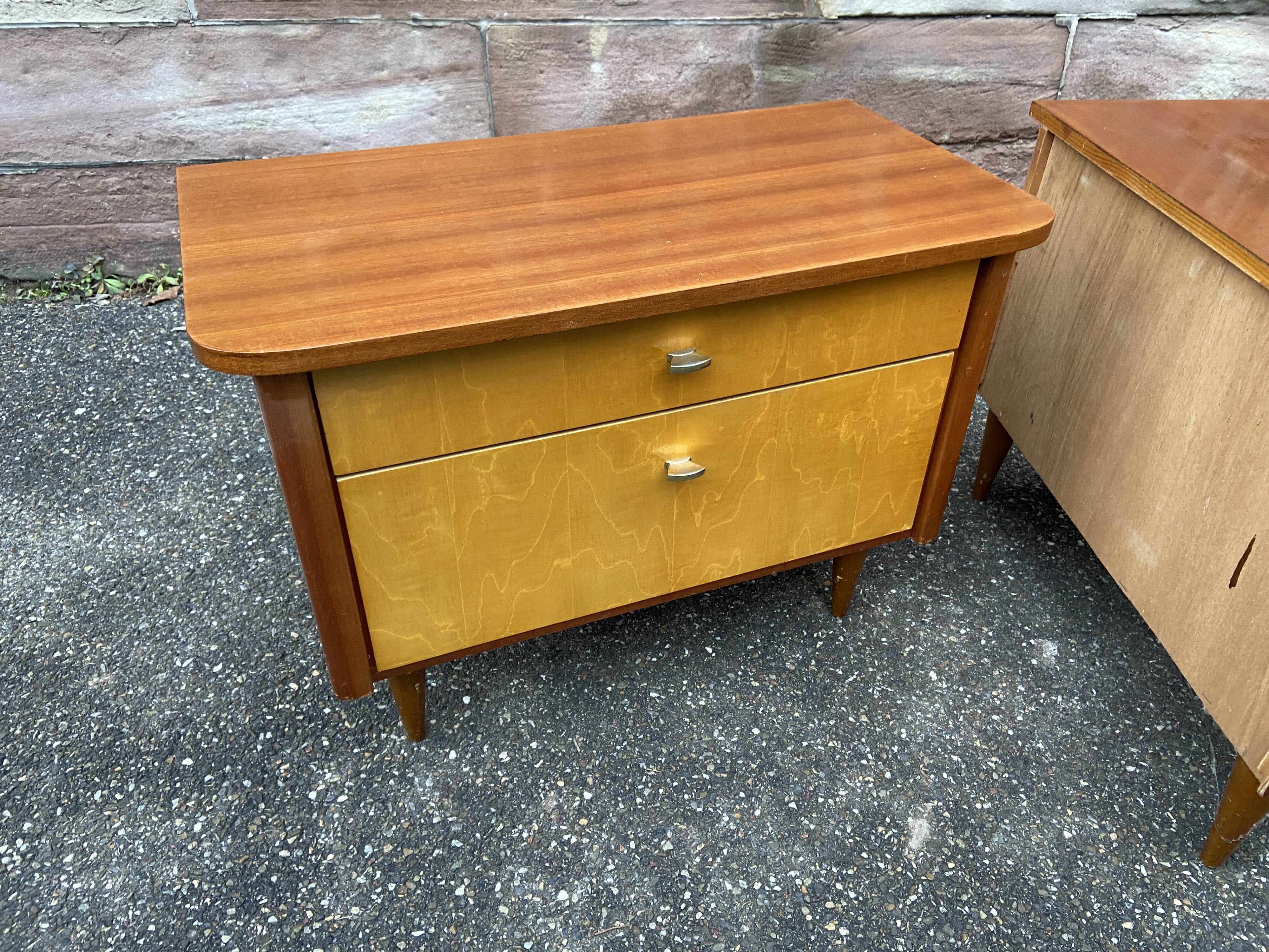 Pair of vintage Mid Century bedside tables vintage 1960s