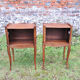 2 old wooden 'clovers' bedside tables Louis XV style