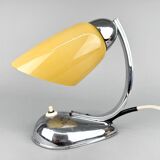 1950 Chrome & Opaline Glass Table Lamp