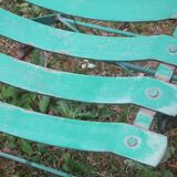 Pair of mid century distressed painted iron garden chairs