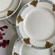 6 antique earthenware dessert plates, ironstone, Moulin des Loups Aubépine