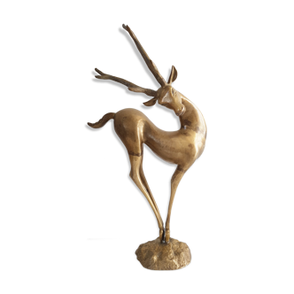 Dancing deer 1970 golden brass