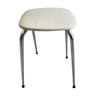 Vintage seated stool in skaï cream and feet chrome metal