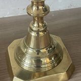 Pair of antique english princess of diamonds brass candlesticks