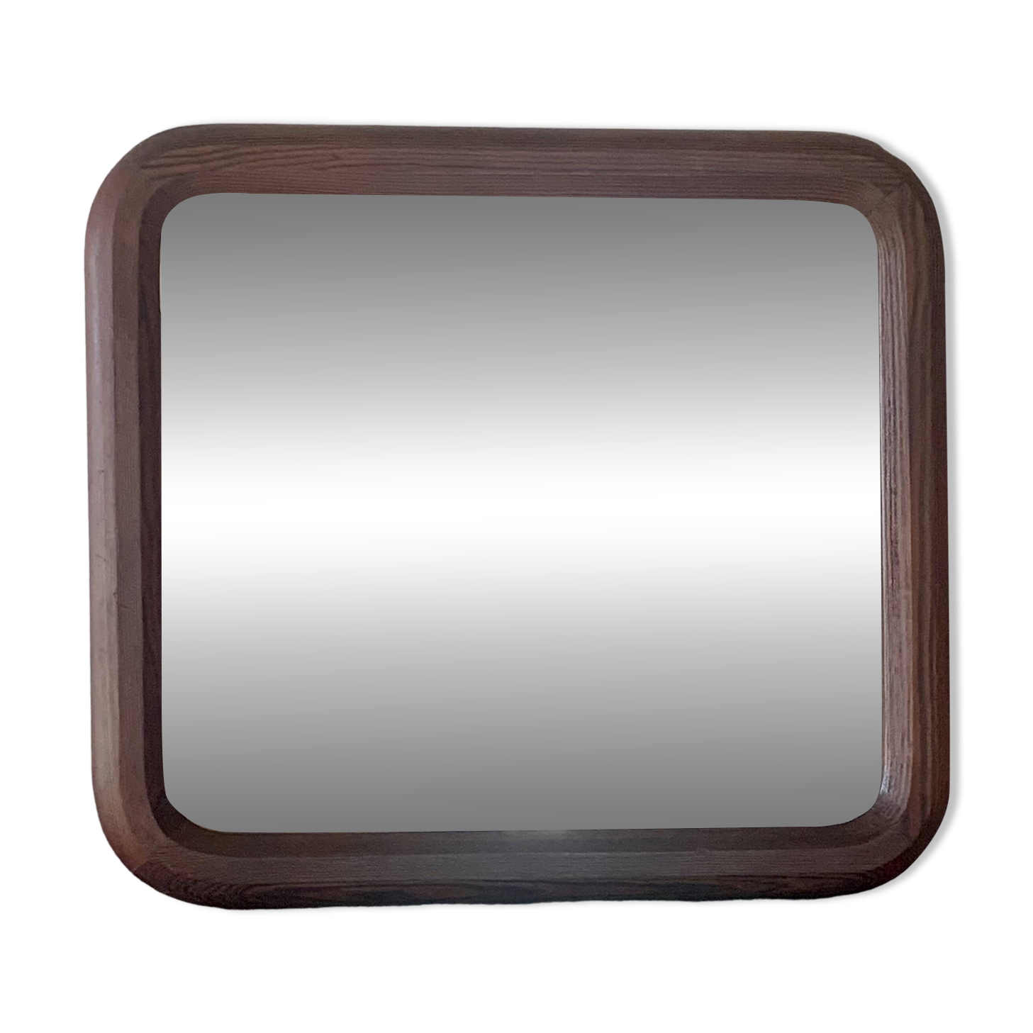 Old vintage wooden wall mirror