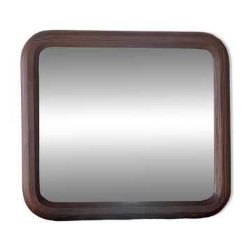 Old vintage wooden wall mirror
