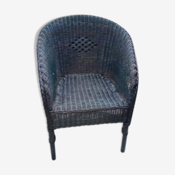 Blue rattan chair