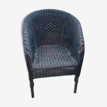 Fauteuil en rotin bleu