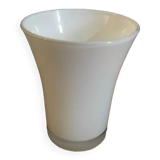 Tulip white glass vase