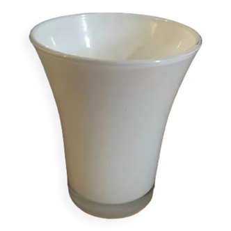 Tulip white glass vase