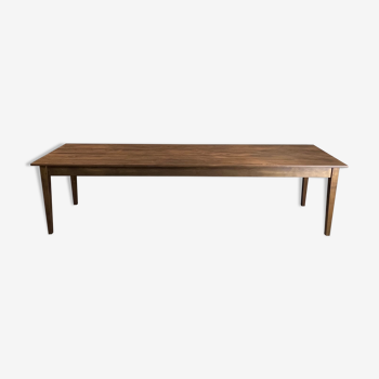 Table de ferme "dark brown", pieds fuseaux 300 x 90 cm