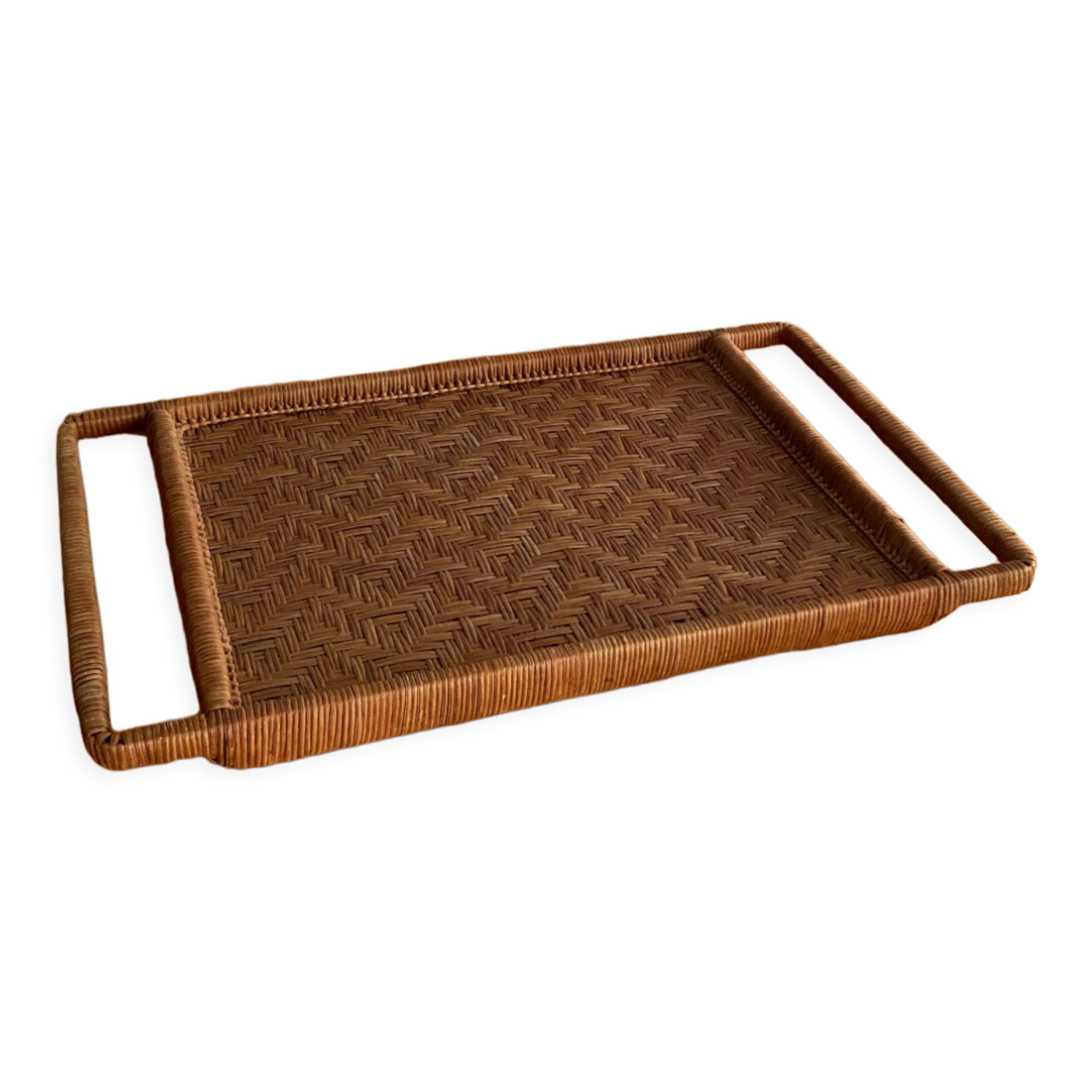 Plateau rotin vintage