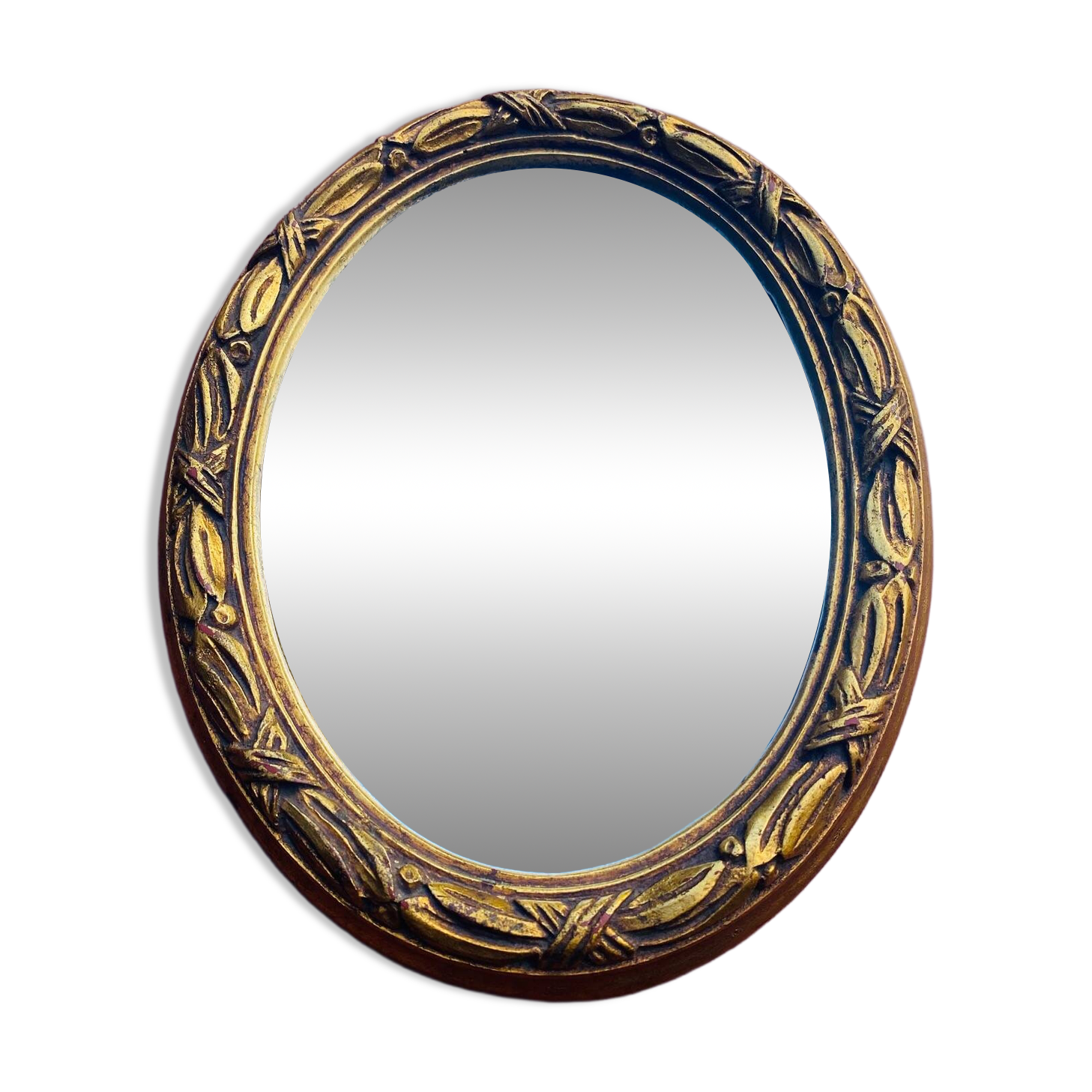 Small antique oval gilt mirror