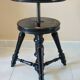 Piano stool of period and style Napoleon III, XIXth, tripod, blackened wood, adjustable