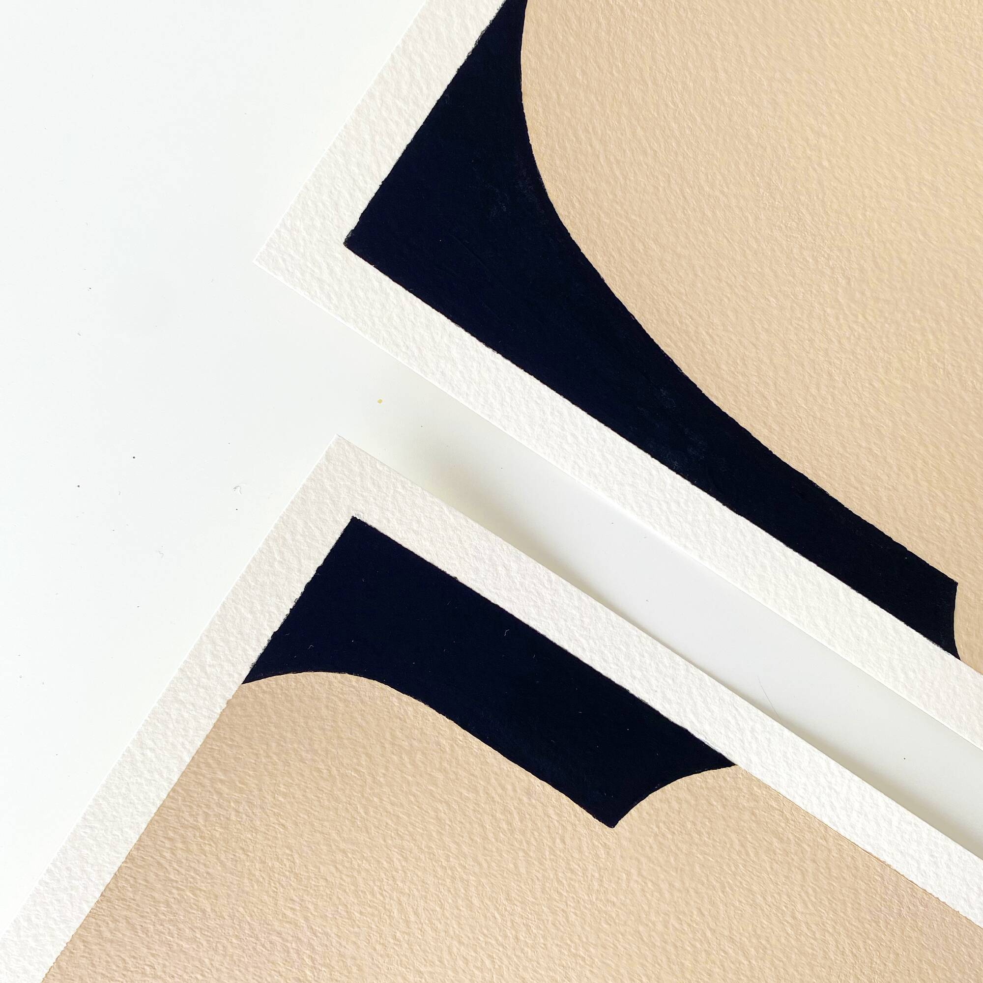 Abstract Gouache Original Painting, Set of 2